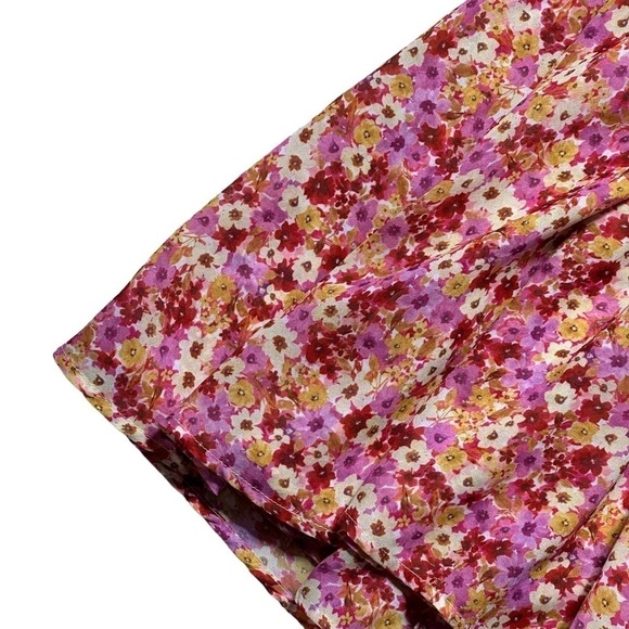 For Love & Lemons Red and Pink Floral Felicia Mini Dress US L - Picture 14 of 16